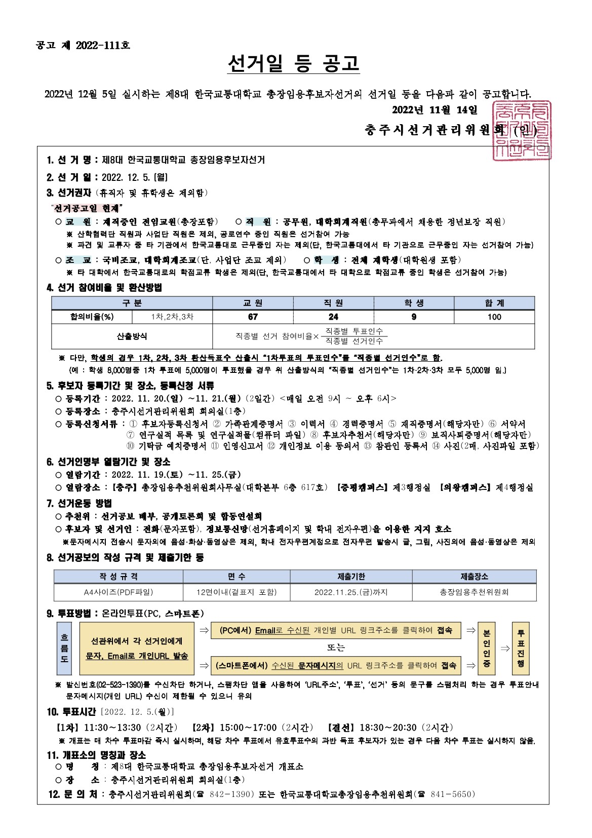 선거일등공고